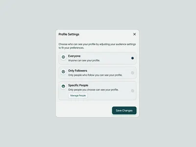 Profile Settings Dialog dailyui dialog box figma modal profile settings settings user preferences user settings ux design