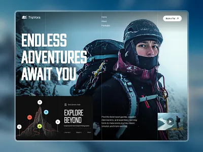 Landing Page - Travel Website adventure booking website destination website holiday itinerary planner landing page landing page design landing ui modern premium website search tour booking travel travel landing page travel website traveling vacation web design website design website designer