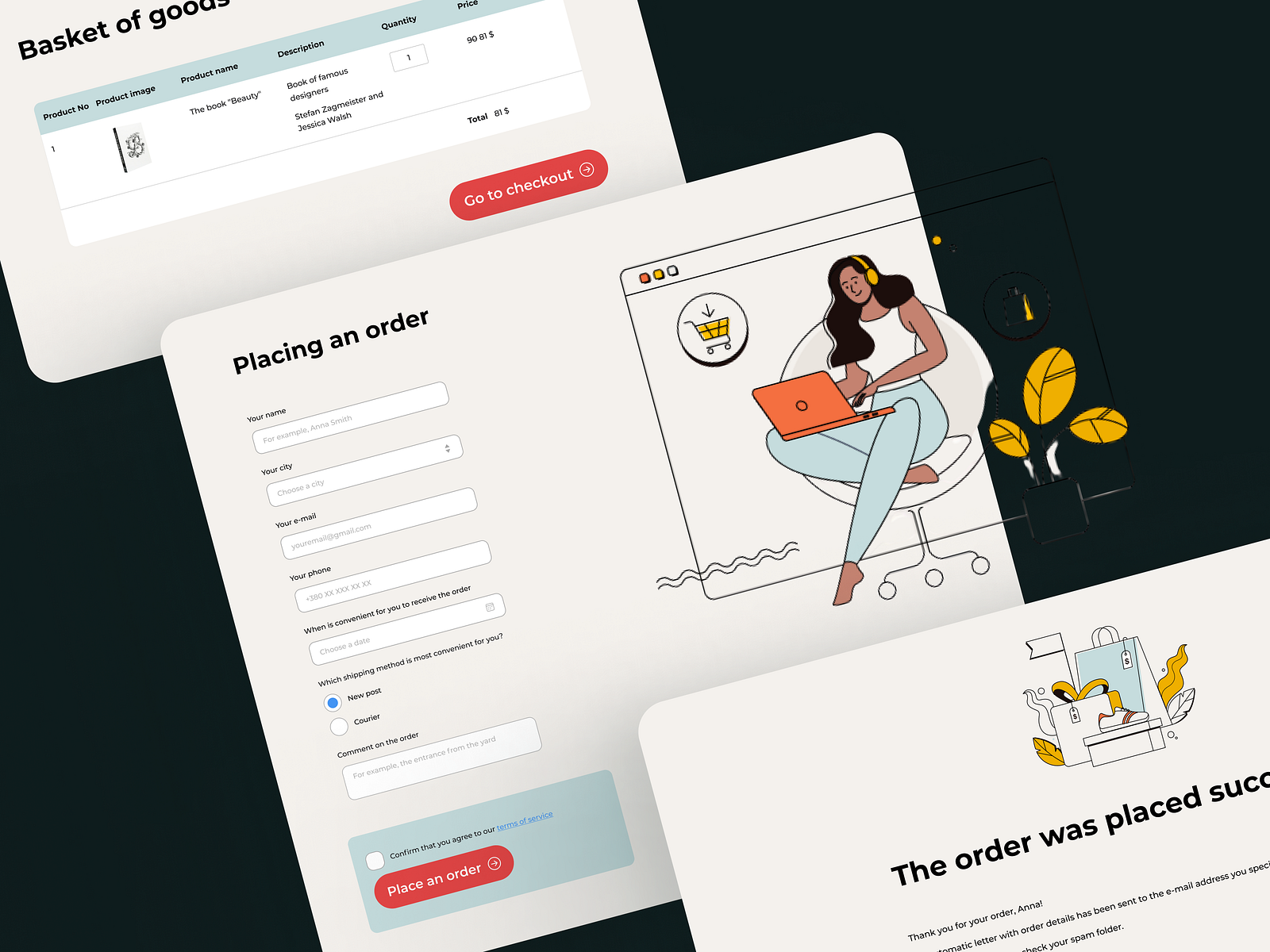 Placing an Order Web Design by Veronika Slipa on Dribbble