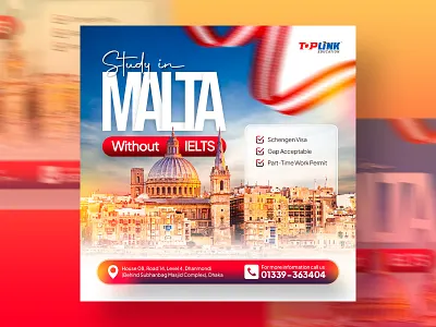 Study Abroad Social Media Banner Design banner ads banner design banners design facebook post higher education instagram banner landing page meta ads social media social media ads social media banner social media graphics social media marketing social media post social media templates study abroad study abroad banner study in malta banner web design