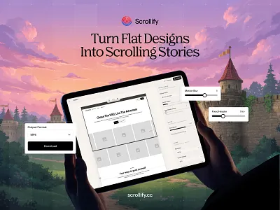 Scrollify | Design to Video app homepage scrolling video ux web design web mockup website website design