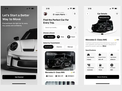 Car Rental Mobile App carrentals mobileapp pr oductdesign ui uxdesign