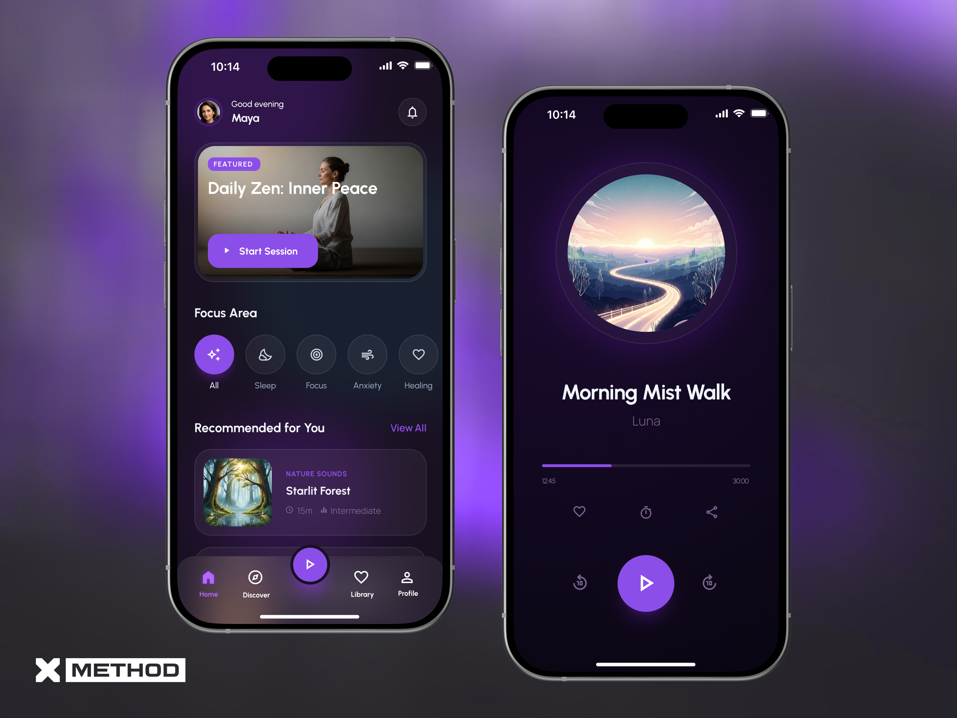 Meditation Mobile App app branding calm dashboard design figma healthcare app meditation app mobile app sleep ui ux wellness
