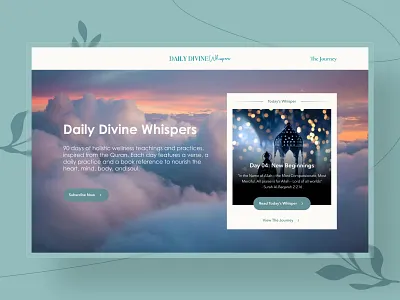 Website Design for a 90-Day Spiritual Wellness Journey botanical illustration calm aesthetic clean design content website elegant design figma landing page minimal design newsletter design responsive design serif typography spiritual design subscription website ui design user interface ux design web design website design wellness website