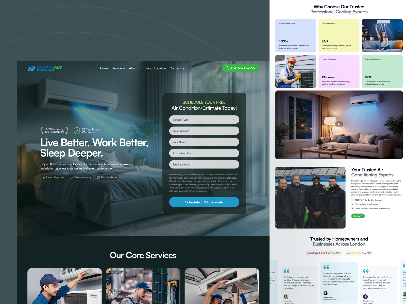 Air Conditioning Services Website Design figma designers service website design service website ui service website uiux uiux designers web designers