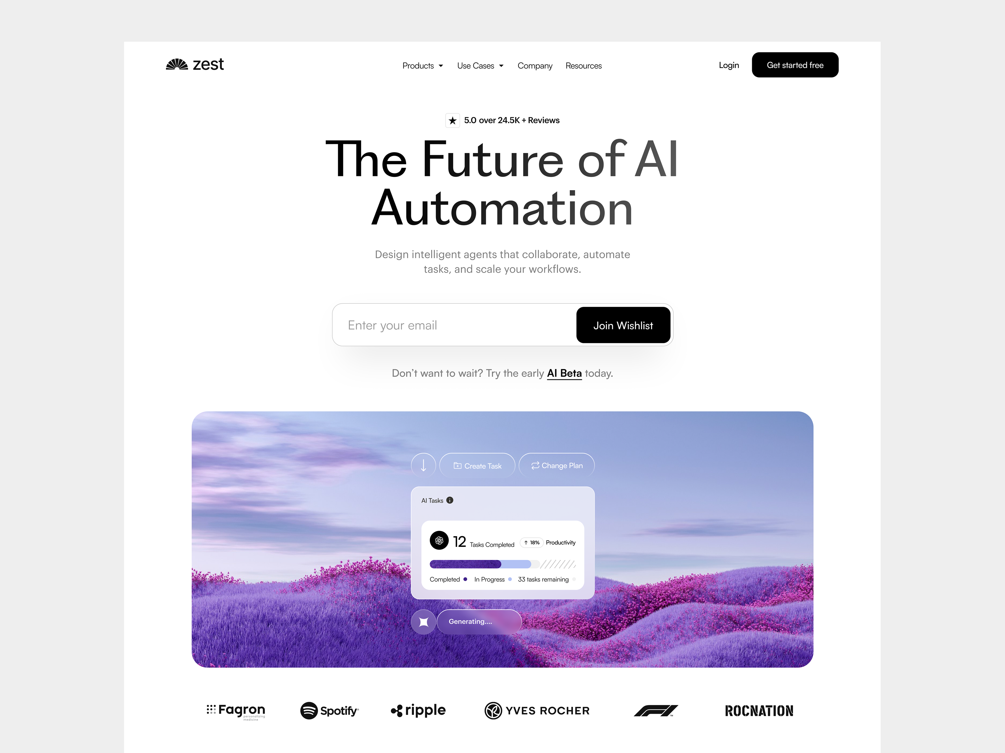Example of AI Automation - Landing Page Design