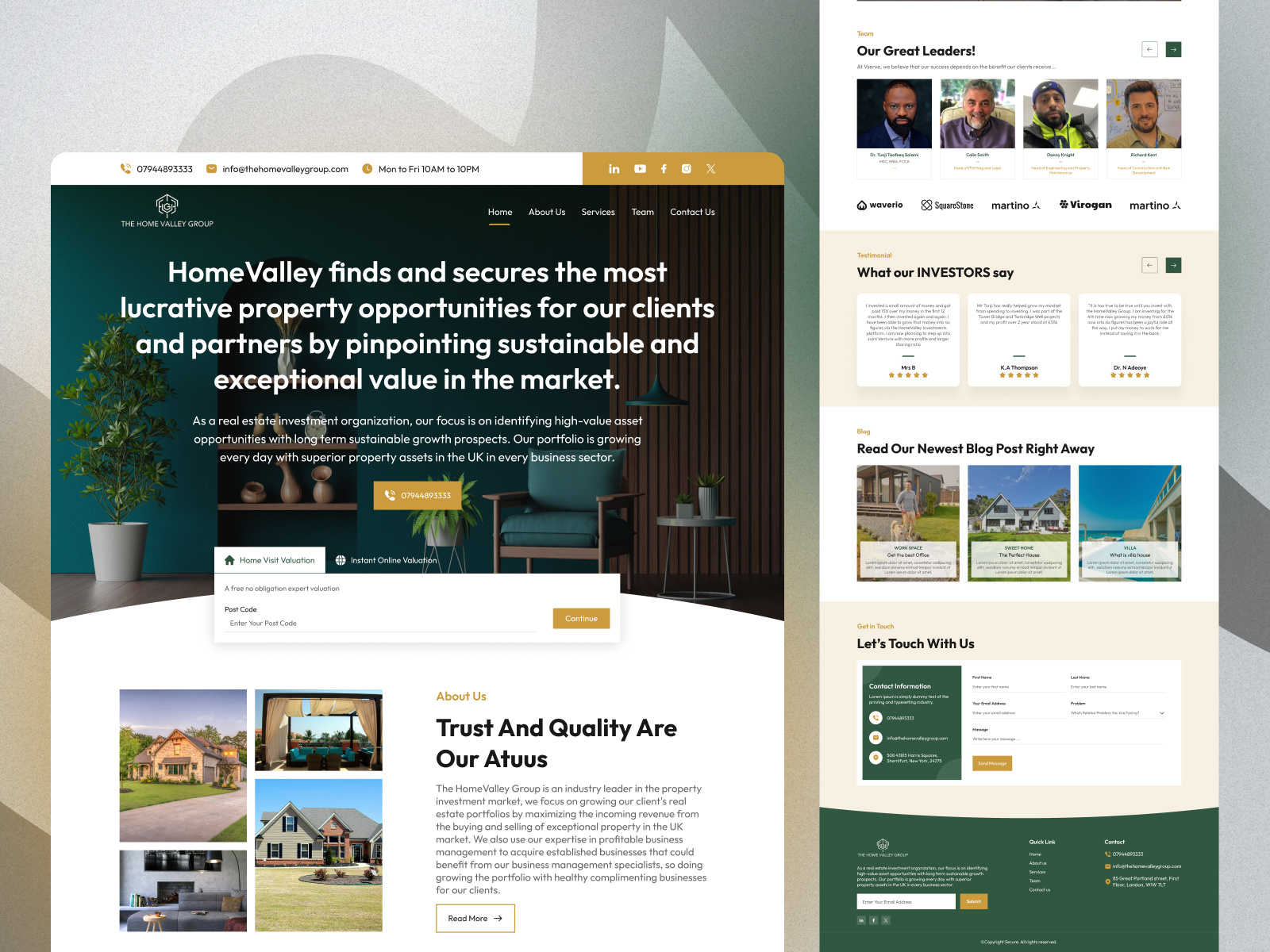 Example of HomeValley Group –UK Property Investment Firm |Website Casestudy