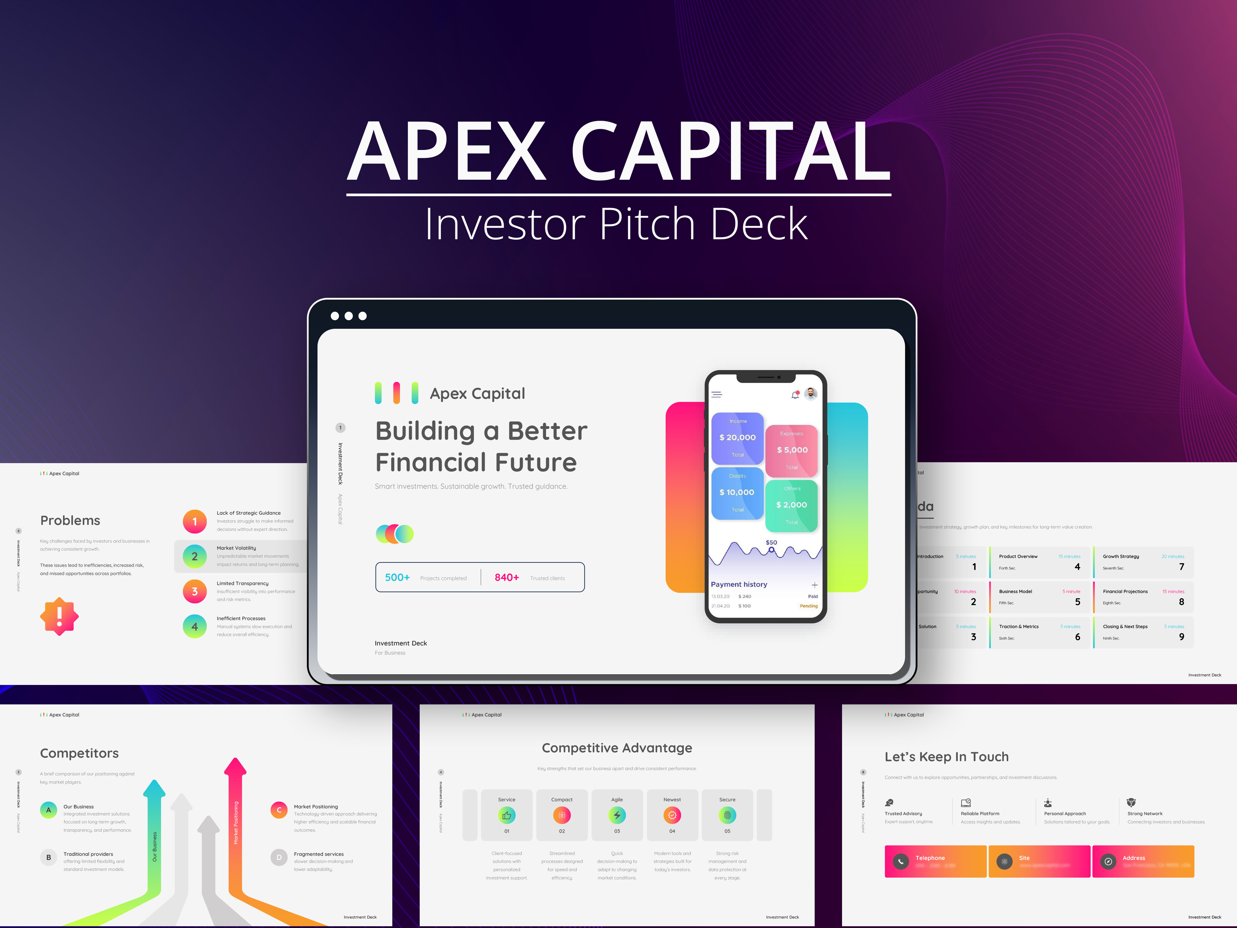 Apex Capital | Investor Pitch Deck Presentation app branding business finance financial graphic design icon investor investor pitch deck pitch deck pitch deck presentation powerpoint powerpoint presentation presentation design slides ui ux vector web website