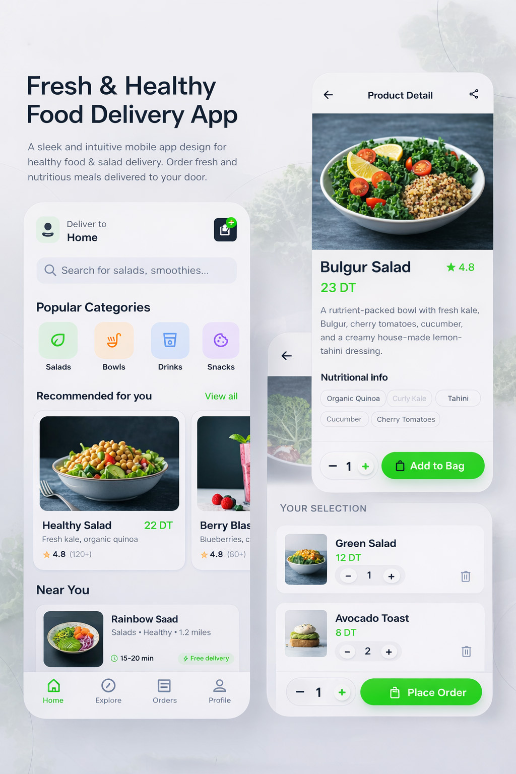UI/UX Fresh & Healthy Food Delivery App