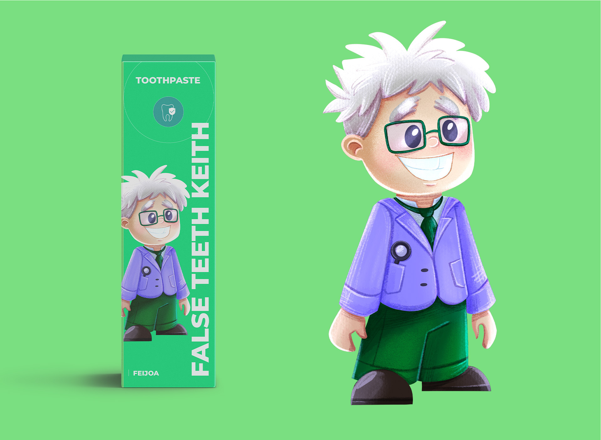 Mascot design for Packaging Concept Professor art book art branding character design children illustration design graphic design illustration kid art kid illustration mascot procreate raster illustration toothpaste