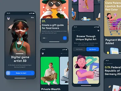 Utilmate Onboarding Mobile KIT app design illustration ios kit mobile onboarding template ui utilmate walkthroughs