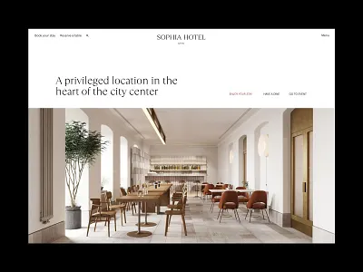 Sophia Hotel - Website animation apartments cafe cozy events grid hospitality hotel interface layout menu rooms ui ux web design website