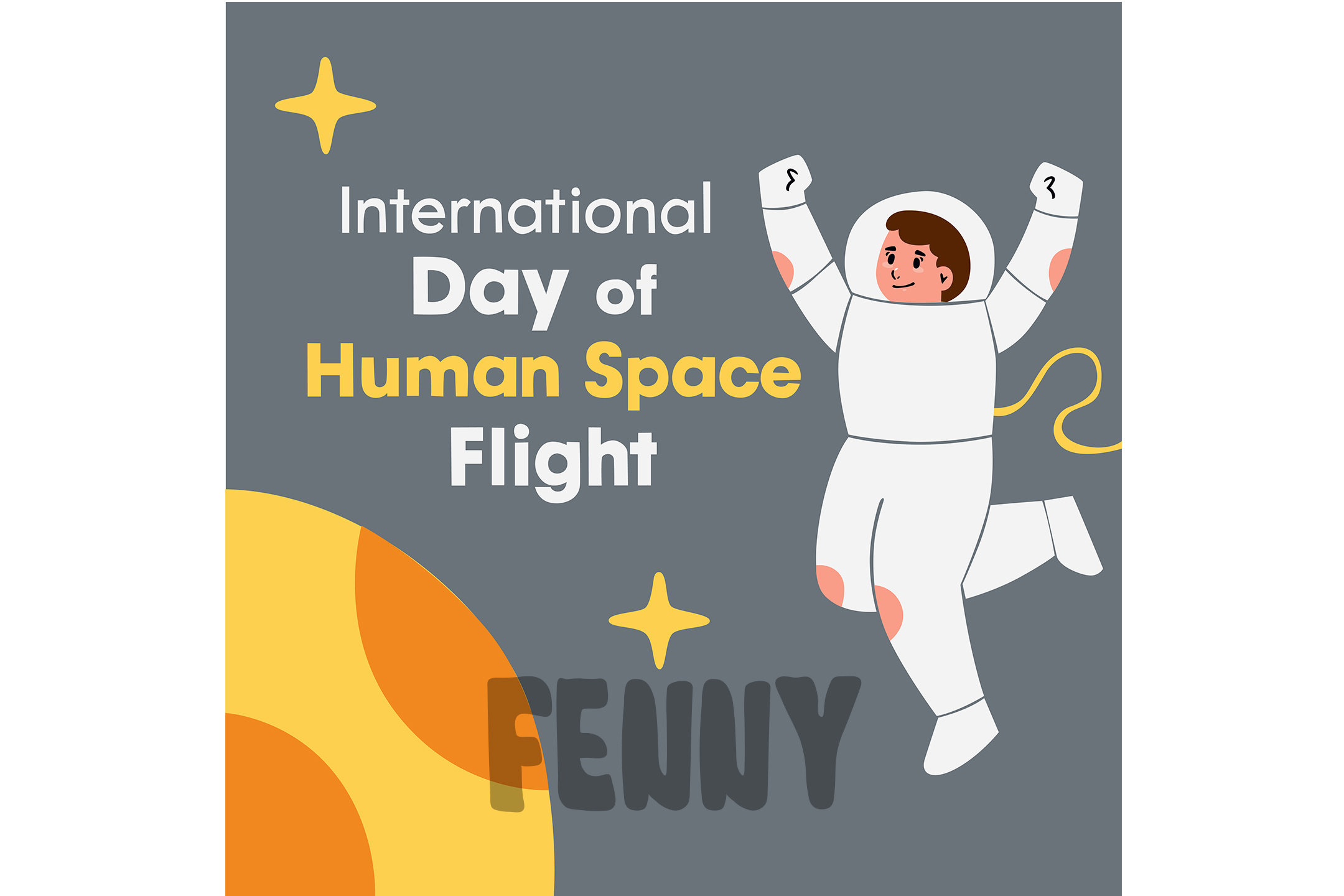 Astronaut in Spacesuit Jumping with Joy