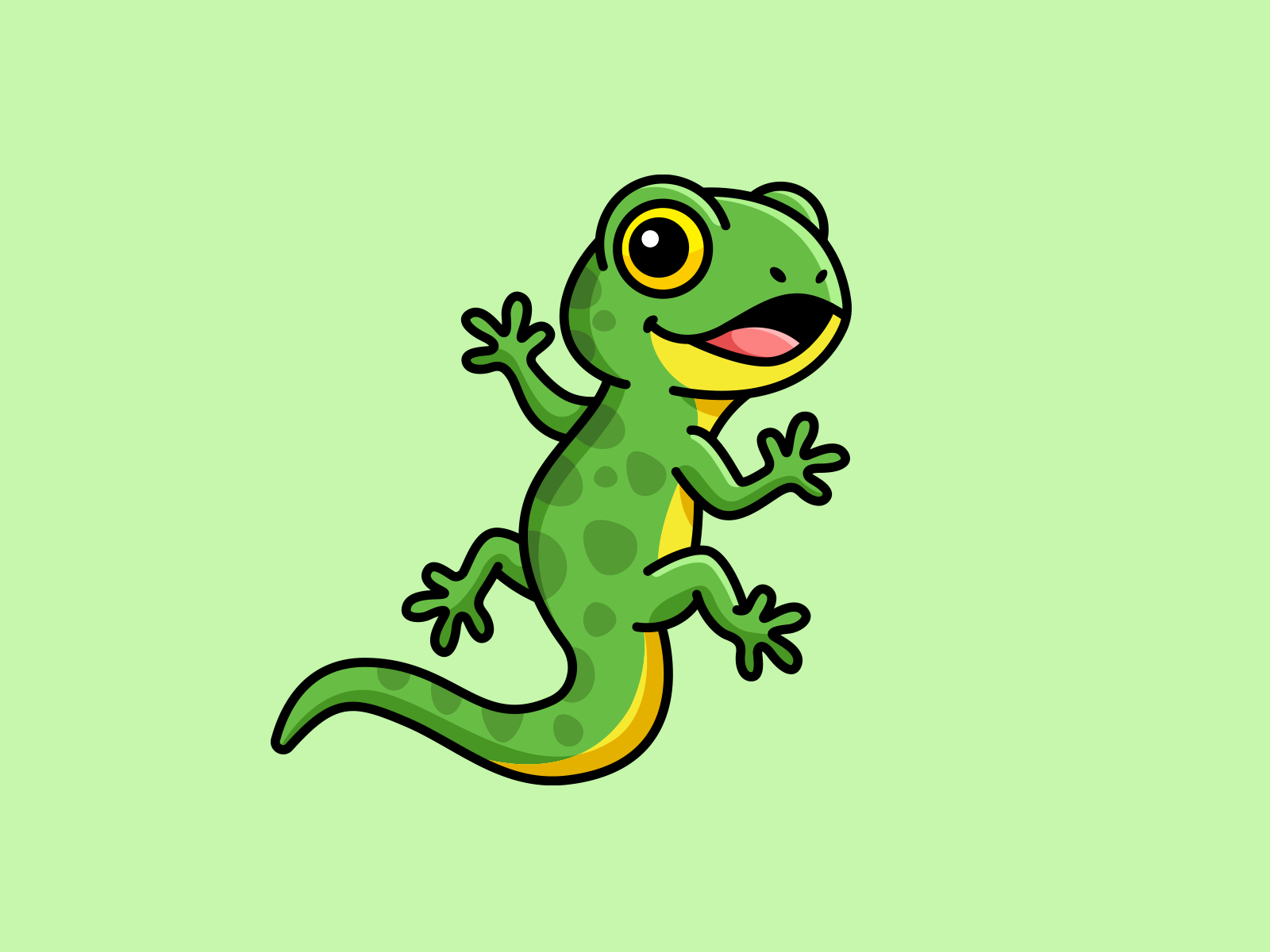 Example of Cute Lizard Mascot Illustration