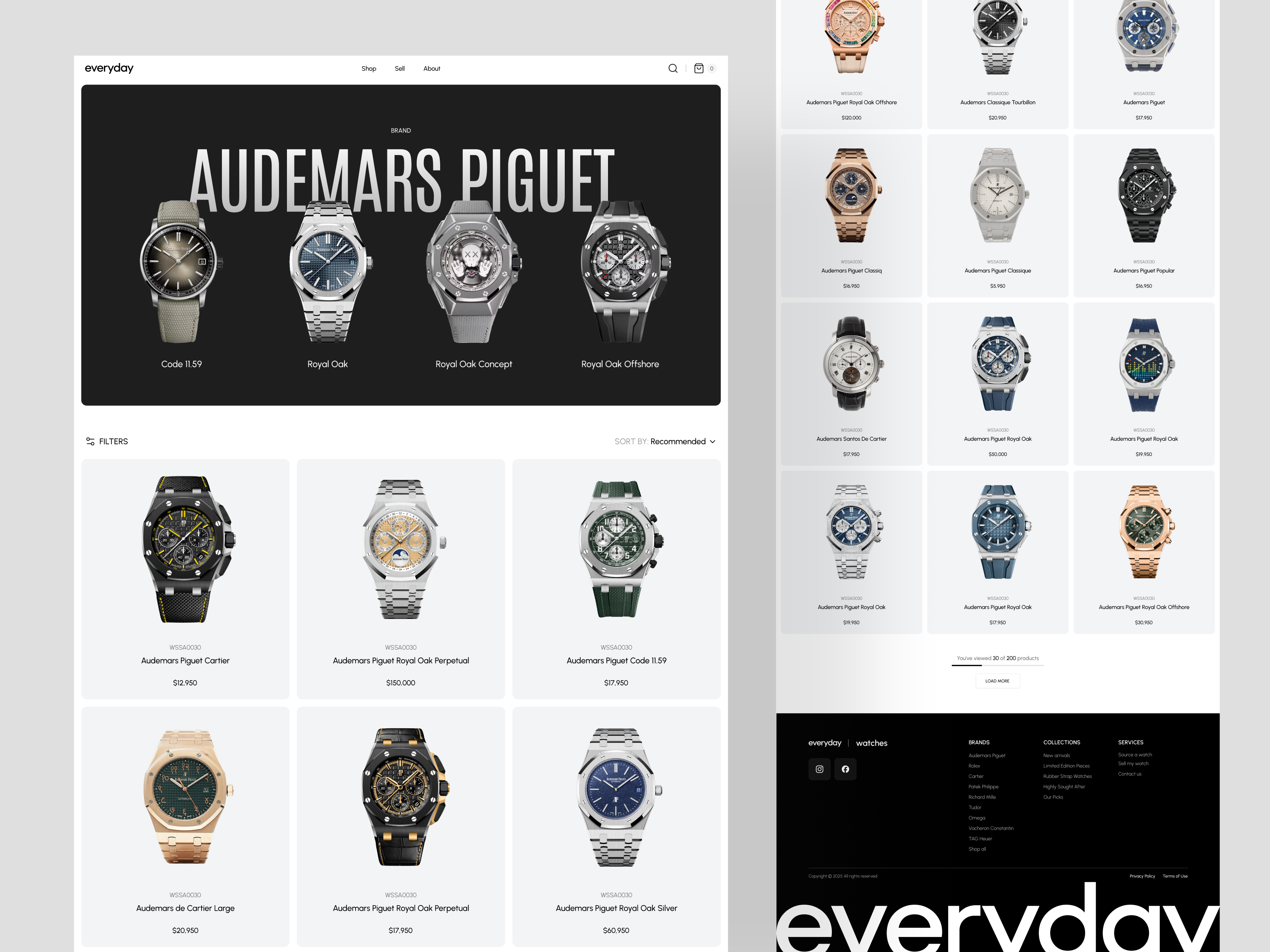 Example of Luxury E Commerce Web Design — 5 Screens
