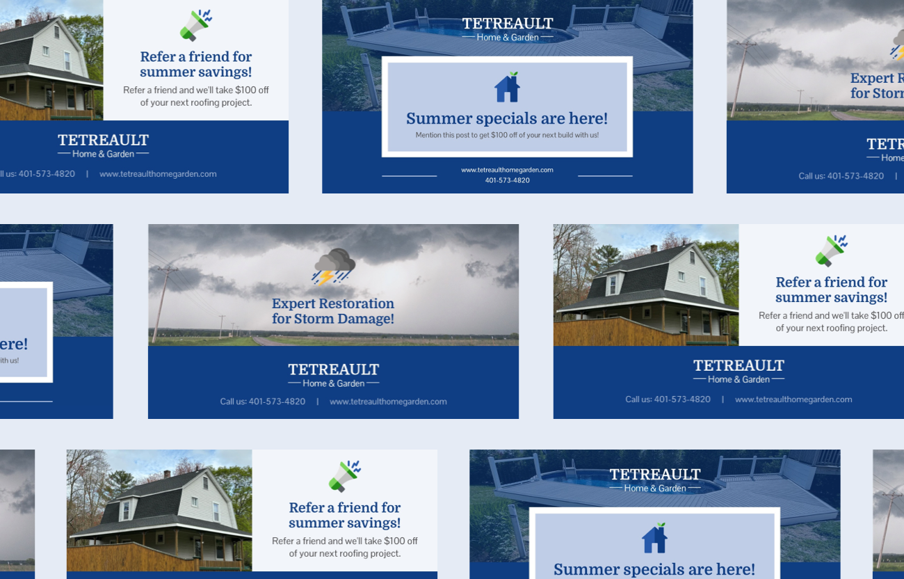 Social Media Graphics for a Home and Garden Company