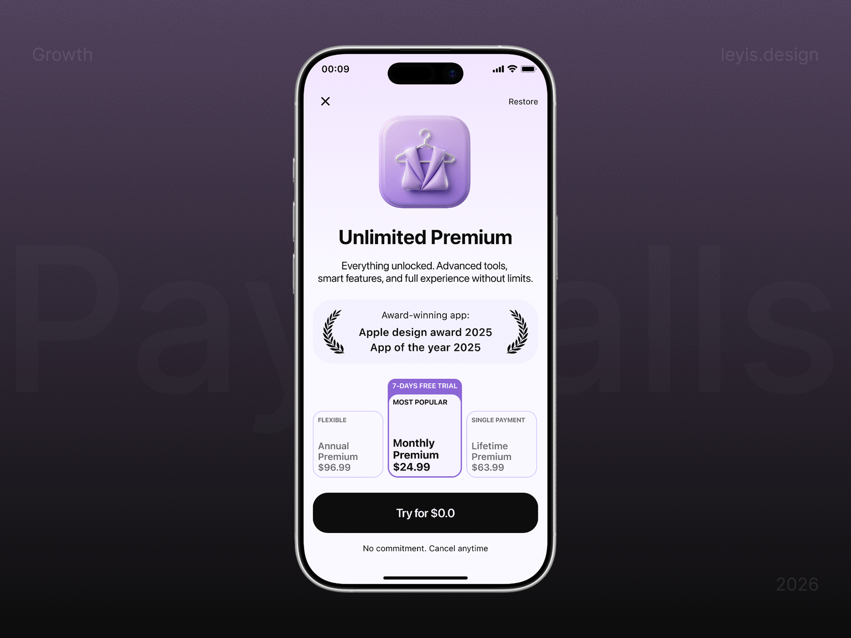 Best Paywall & Subscription UI for a lifestyle mobile app
