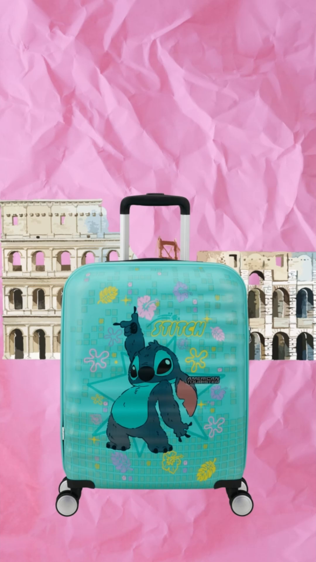 Fun motion graphics for Stitch suitcases