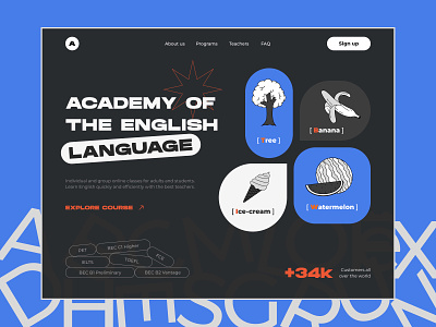 English Academy academy concept design education english landing landing page school ui user experience user interface ux web design webdesign website