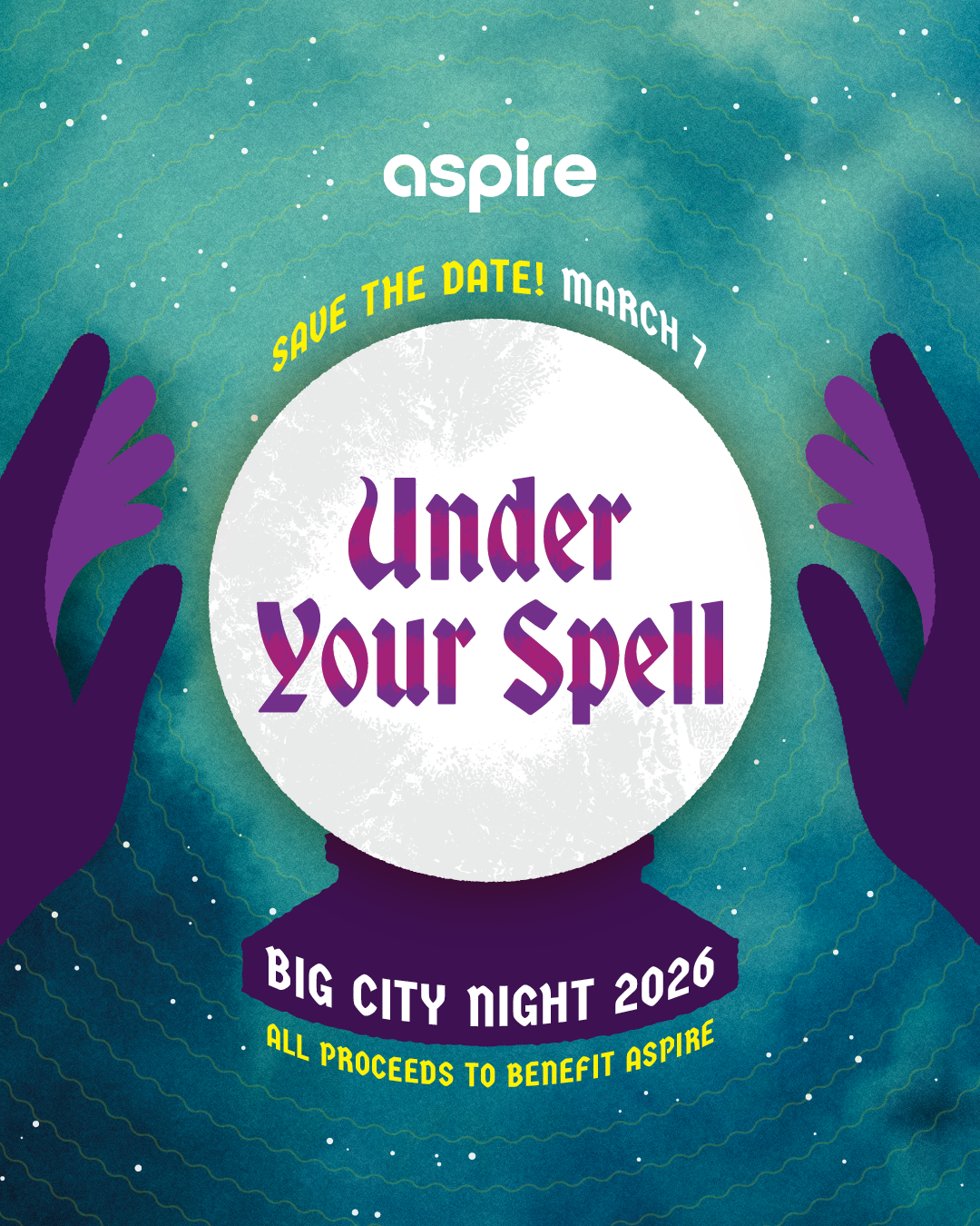 Magical Theme Event Branding clairvoyants crystal ball eerie event branding fantasy fortune telling graphic design hands magical mysterious mystical night sky occult psychic spells spooky supernatural typography vector illustration witchy