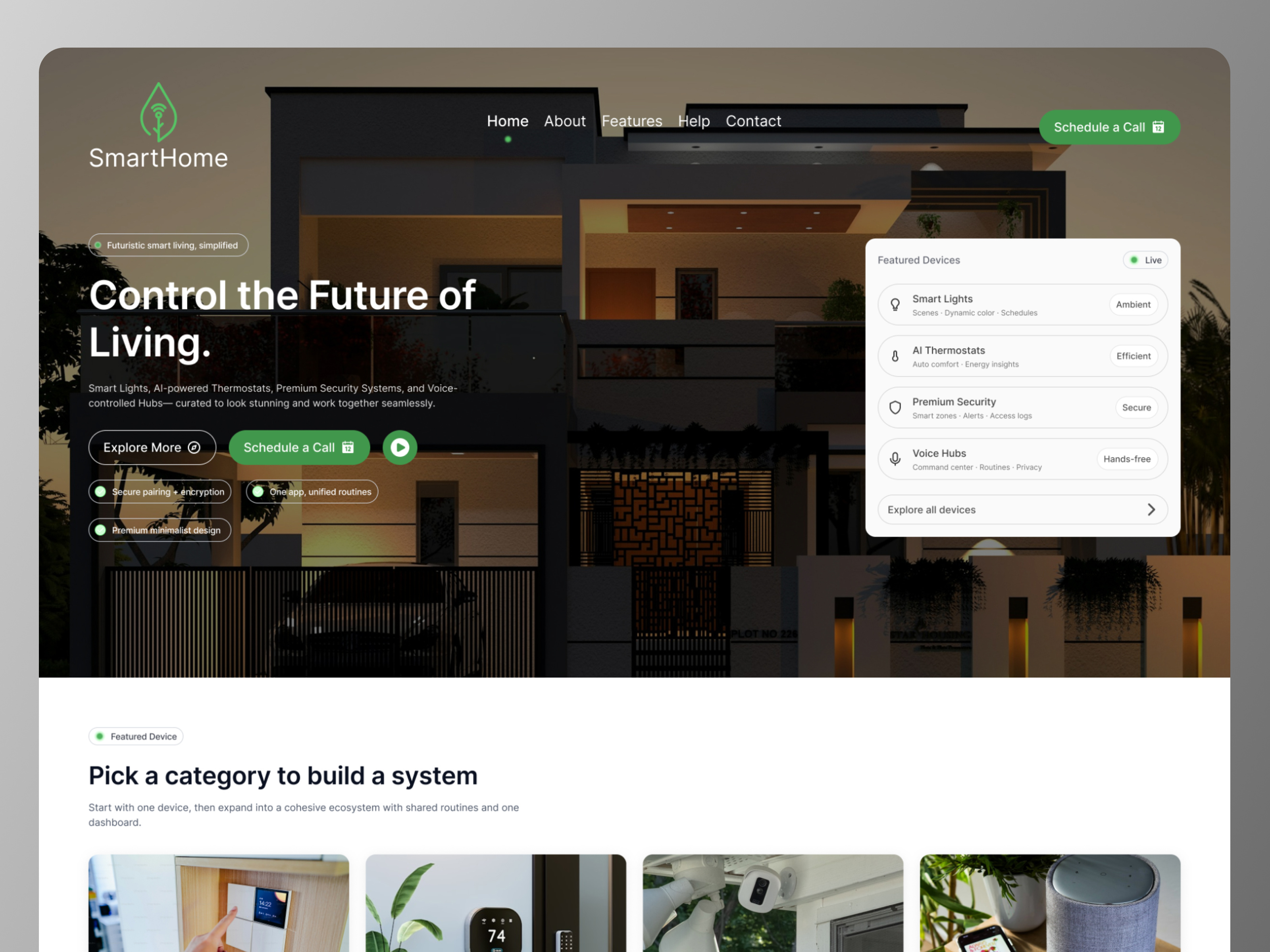 Smart Home Automation ai powered automation automation system connected home energy home automation home control iot iot platform landing page modern ui saas smart home smart home automation tech website technology uiux web app