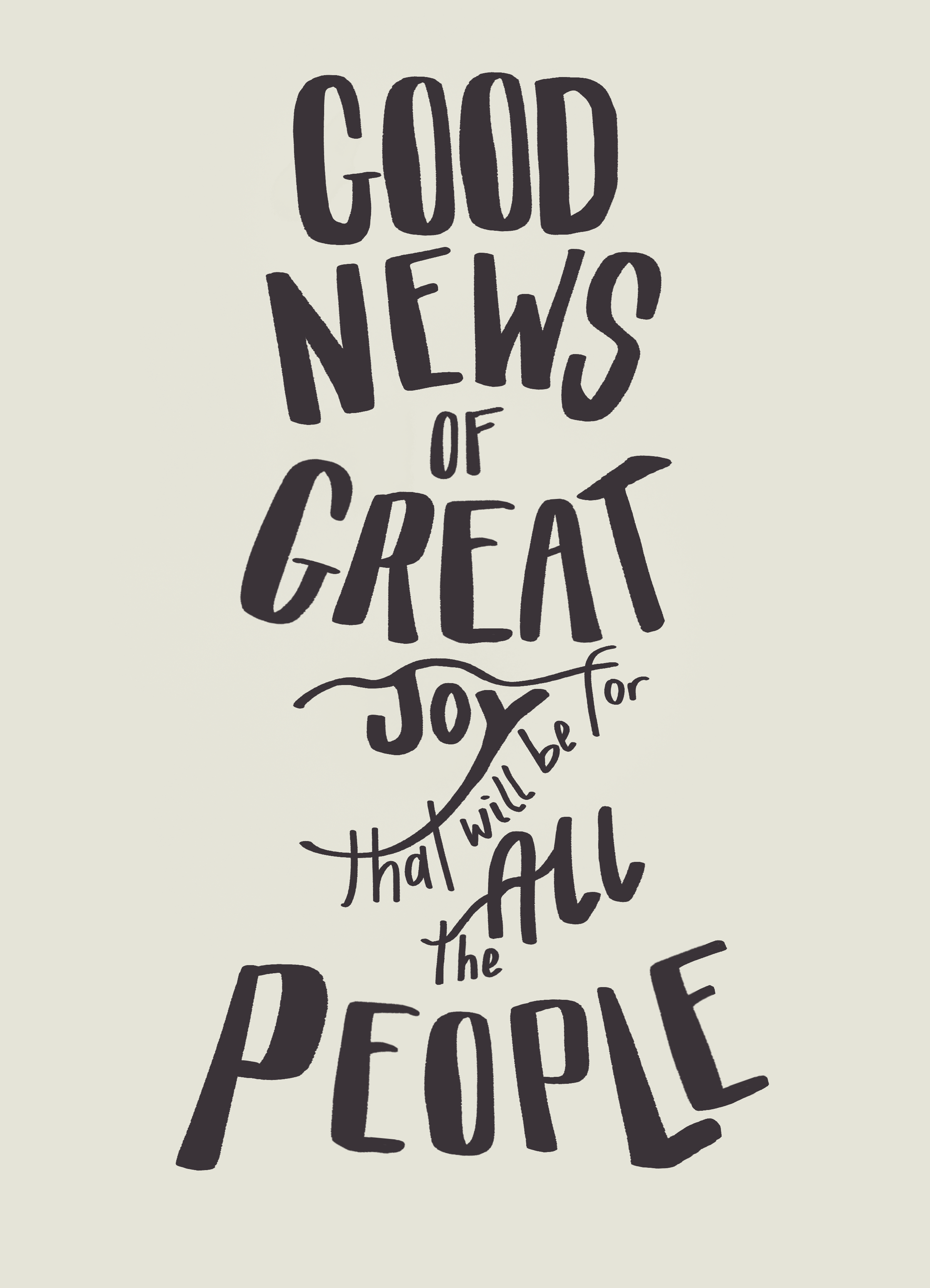 Hand Lettering - Good News christmas digital hand lettering procreate