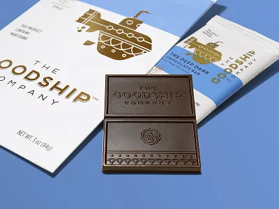 The Goodship Company baked goods brand design brand identity branding cannabis chocolate edibles logo logo design packaging packaging design