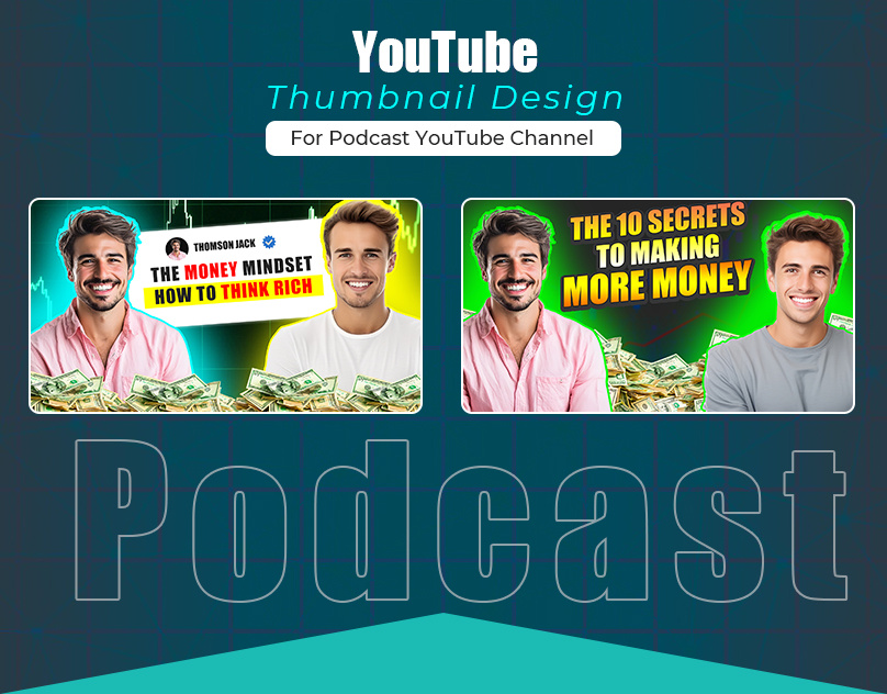 YouTube Podcast Thumbnail Design content creation photoshop podcast thumbnail thumbnail design youtube