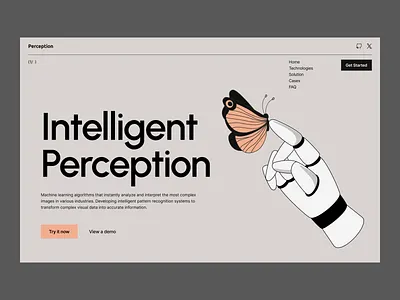 Perception AI landing page animation blockchain app design branding fintech graphic design landing landingpage minimaldesign modern webside modernui motion graphics product identity productdesign saasdesign techdesign ui uiconcept ux webconcept webdesign
