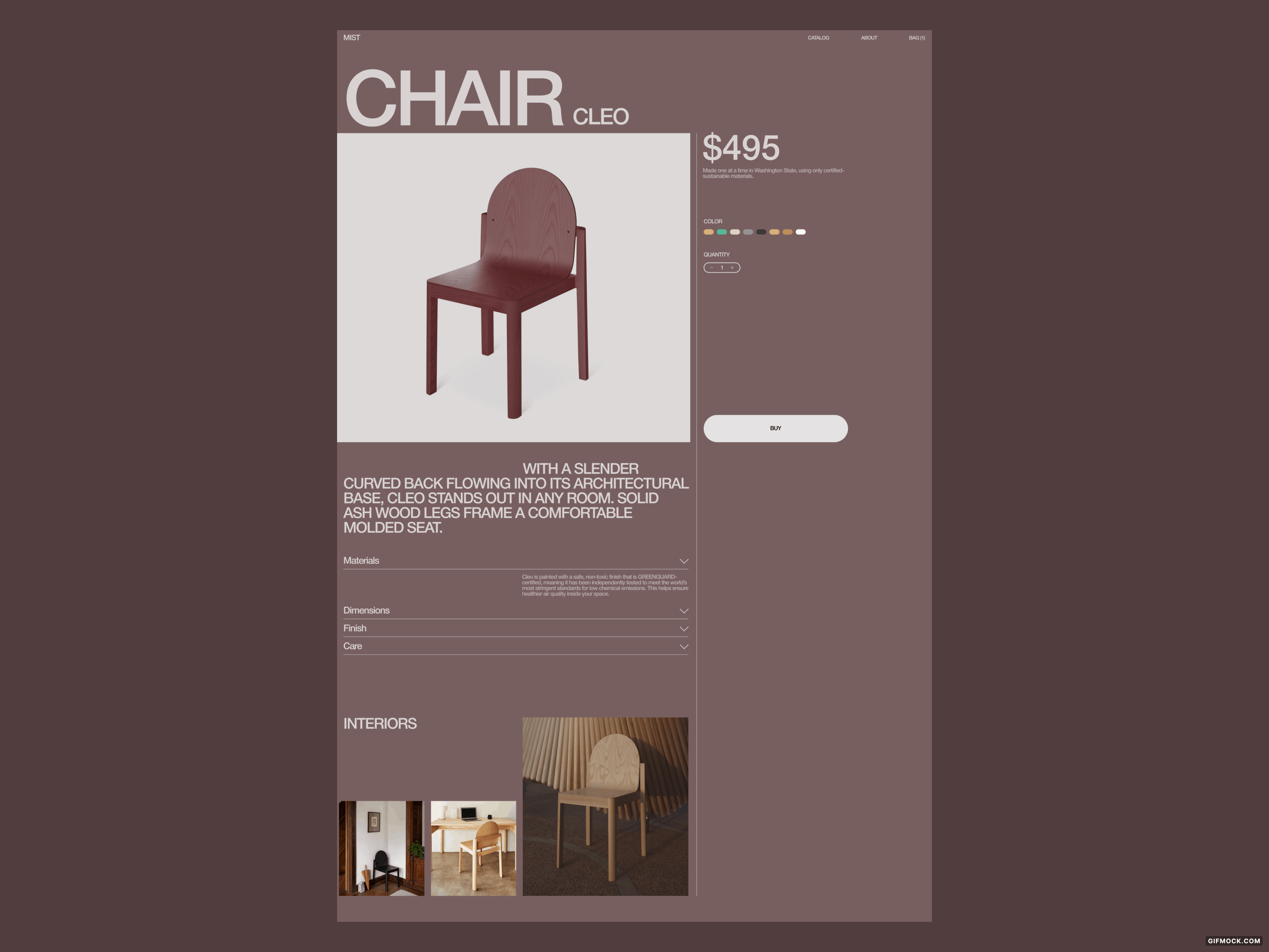 Product page. E-commerce Furniture app design e commerce typography ui