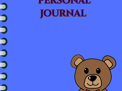 teddy bear themed journal cover design branding cover design graphic design illustration journal notebook teddy bear typography