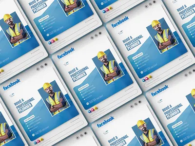 Professional Plumbing Service Poster Design. banner design blue theme design business promotion clean design digital advertising graphic design home service marketing poster modern layout plumber plumbing poster plumbing service poster design service advertisement social media design