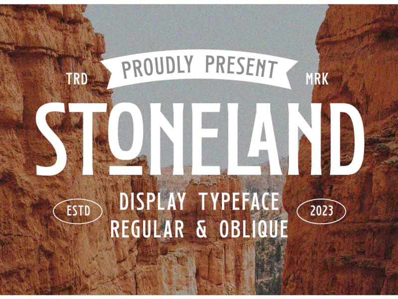 Stoneland- Display Font freebies headline font