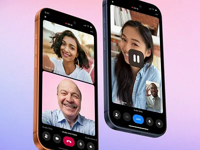 Podcasting Mobile App android call clean ios iphone meeting mobile picture in picture podcast ui ux video call voip