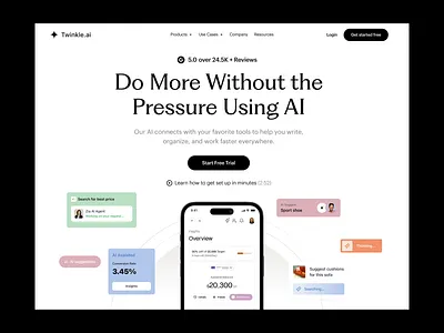 AI - Landing Page Design ai ai agent ai landing page ai product ai sales agent ai tool ai website image generation image to video landing page landing page design product design text to audio top design agency user experience web design