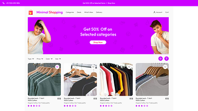 Minimal Shopping - Shopping cart web app design adobexd animation branding cart design figma graphic design illustration landing logo shopping typography ux vector web webapp xd