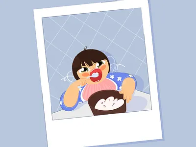 Noms child children cute design funny girl illustration kids polaroid quirky vector whimsical