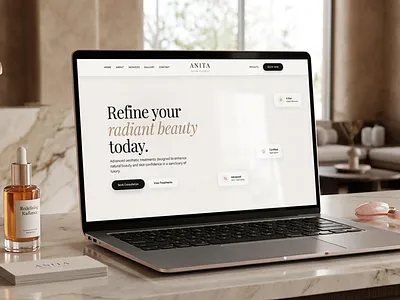 Premium 3D Skincare Clinic Landing Page Luxury SaaS Style UI aesthetic clinic beauty brand beauty website clinic website creative design glassmorphism landing page luxury ui luxury website medical website modern ui premium design responsive design saas ui skincare website startup website ui design web design web ui website design