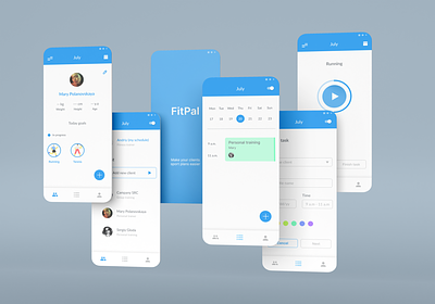 FitPal - mobile app design app design fitness googleux mobileapp ui uidesign ux uxdesign