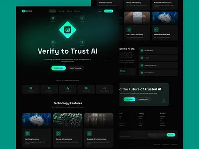 AI Infrastructure Landing Page UI ai dark ui futuristic ui landing page product designe saas tech website ui web design
