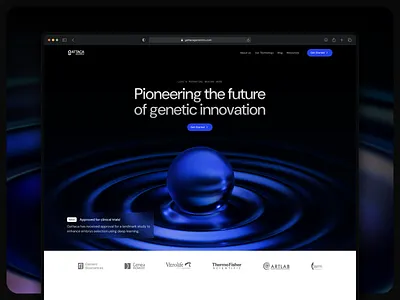 Gattaca Genomics - Landing 3d agency animation b2b clean clinic dark mode futuristic health healthcare landing ui website