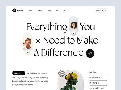 Digital Strategy & Creative Solutions agency branding clean clean ui creative digital marketing landing page minimalist portfolio typography web design website