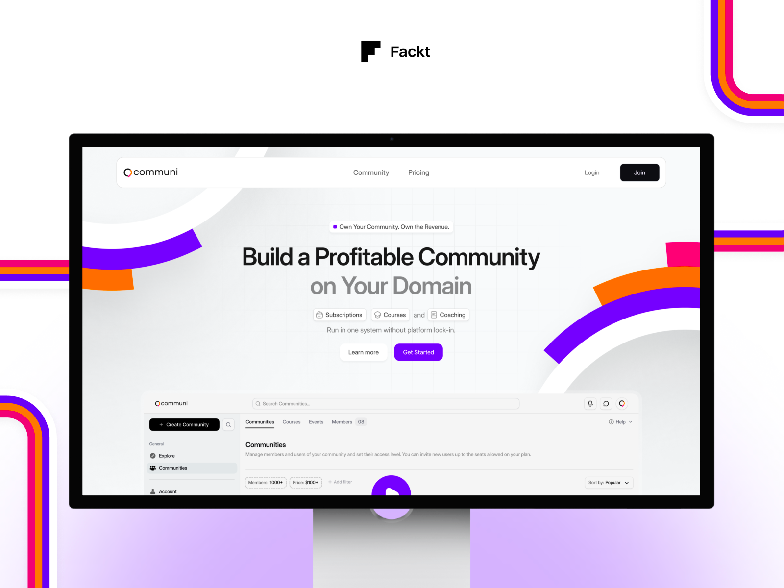 Communi Landing Page Design branding design landing page product design ui uiux web design