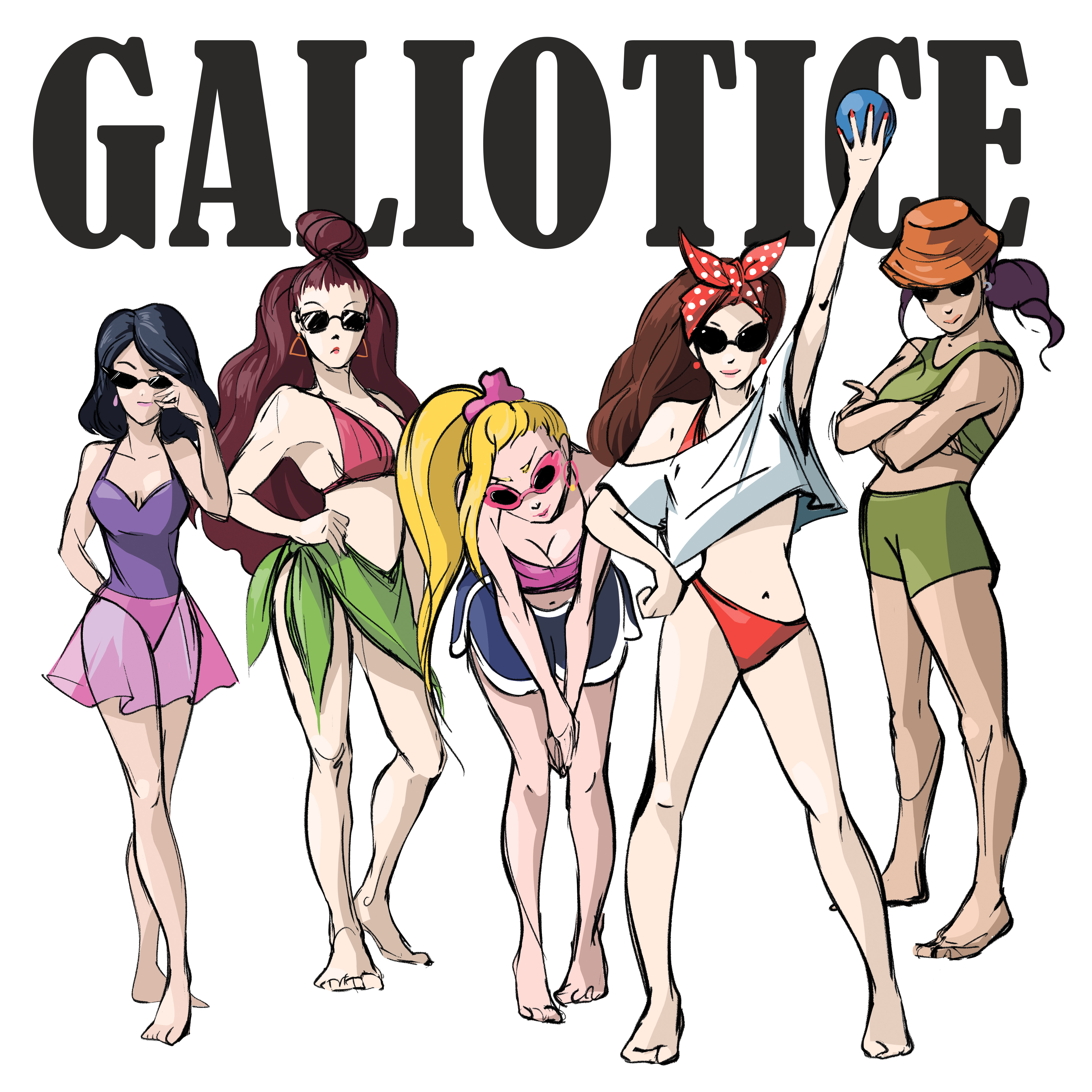 Galiotice - The First Women's Picigin Team in HN 2d anime branding comicstyle design digital art drawing fashion freehand graphic design illustration manga photoshop tshirt