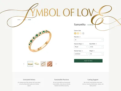 Jewelry E-Commerce UX/UI Design design jewellery e commerce e commerce design landing page modern ui product design responsive design ring design ui ui design user interface ux design uxui web design