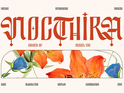 Nocthira Blackletter Font blackletter bold branding calligraphic classic decorative display dramatic editorial gothic gothic font headline logo luxury medieval old english ornate poster tattoo vintage