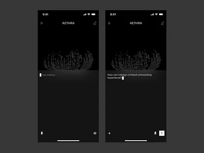 AI Chat - Aethra ai ai chat app design artificial intelligence blockchain chat dark ui design gpt mobile mobile app mobileapp product design saudi super ai ui uiux web3
