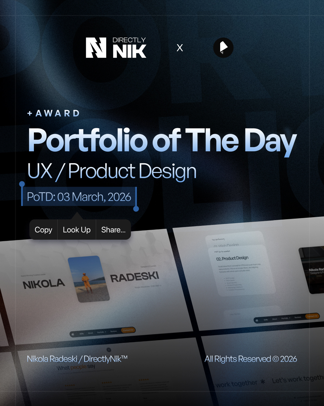Portfolio of the Day // Site of the Day // AWARD Post