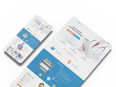 Healthcare Responsive Landing Page book appointment clean ui doctors find doctors healthcare medical app patient ui ux white
