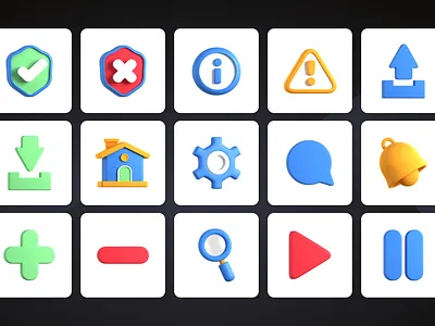3D User Interface Icons 3d design graphic design icons illustration ui